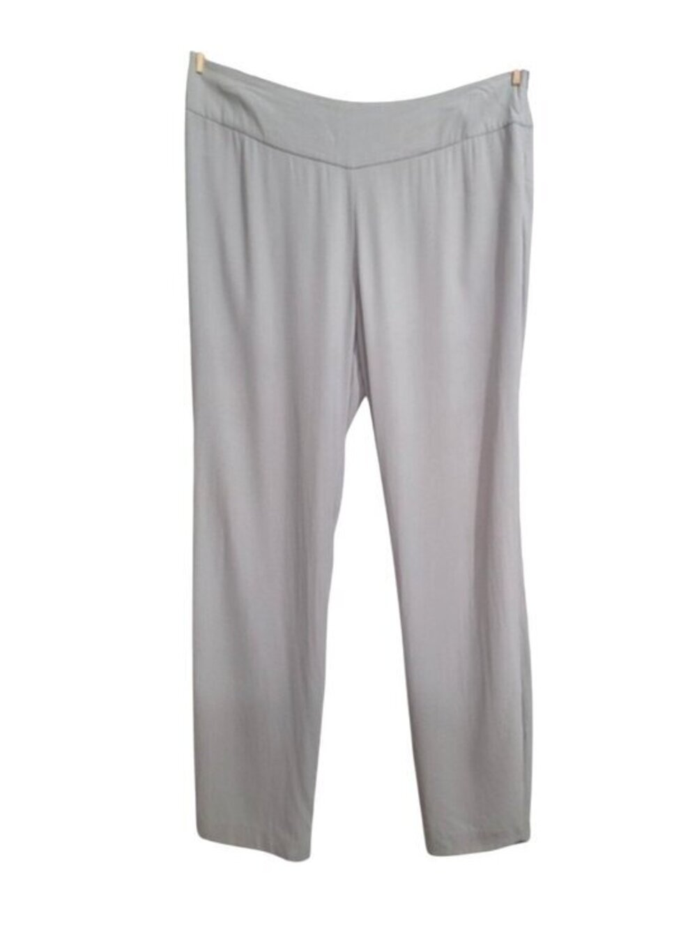 Eileen Fisher Silk Wide Leg Pants L Gray